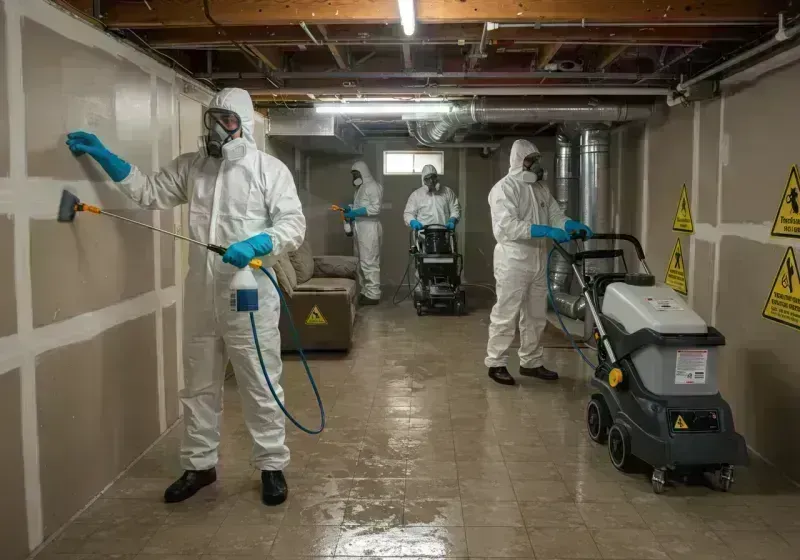 Basement Moisture Removal and Structural Drying process in Barbourmeade, KY